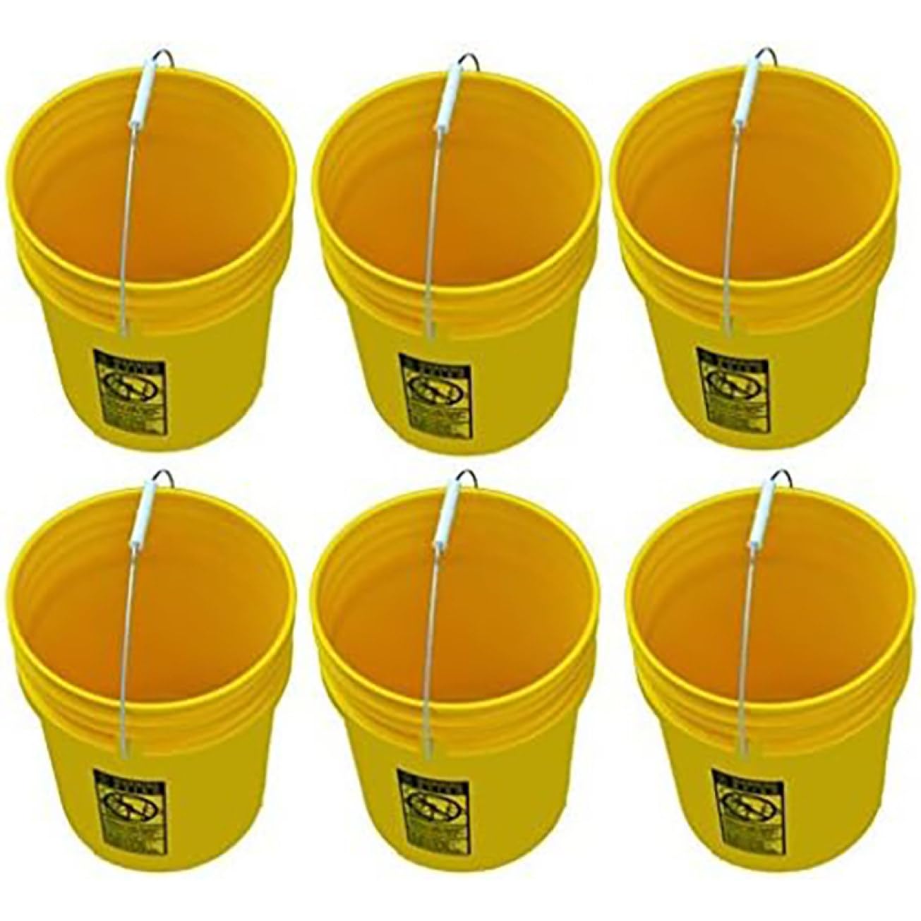 Amazon｜BSYU 5ガロン 黄色 バケツ 6パック プラスチック バケツ
